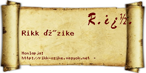Rikk Őzike névjegykártya